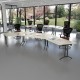 Deco Semi-Circular Curved Folding Leg Meeting Table